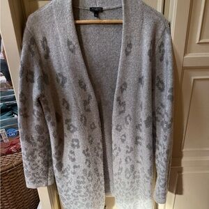 Talbots Gray Animal Print Women's Cardigan